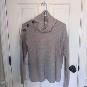 Madewell Button-Detail Turtleneck Sweater - Cream